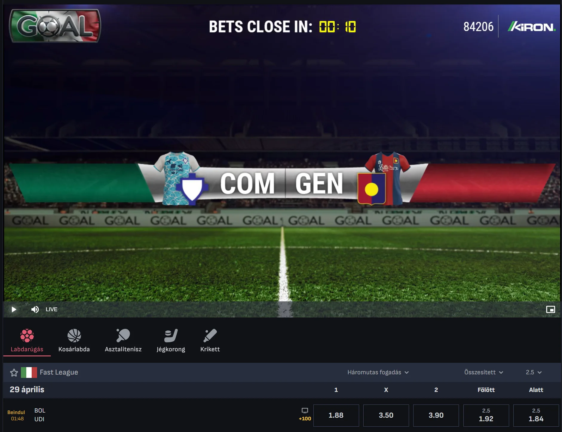 Live betting